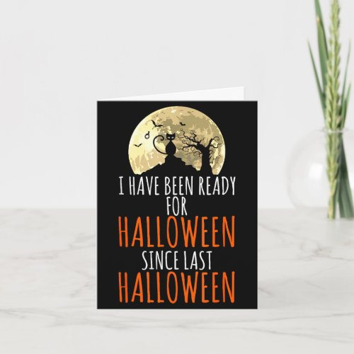 Black cat dead tree ready for halloween  card