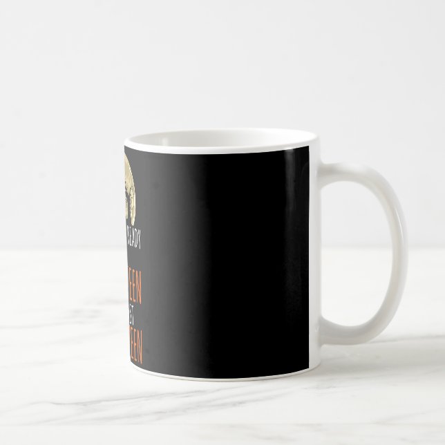 Black cat dead tree ready for halloween  coffee mug (Right)