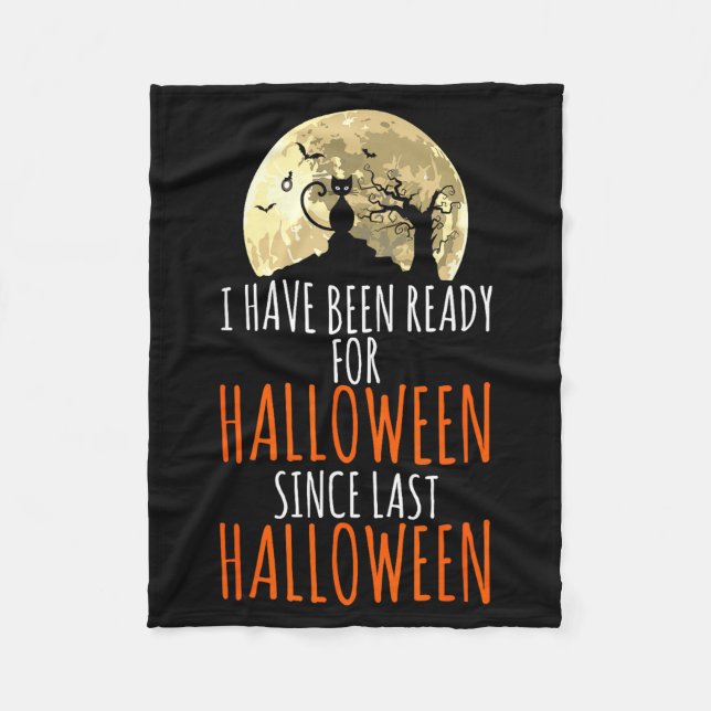 Black cat dead tree ready for halloween  fleece blanket (Front)