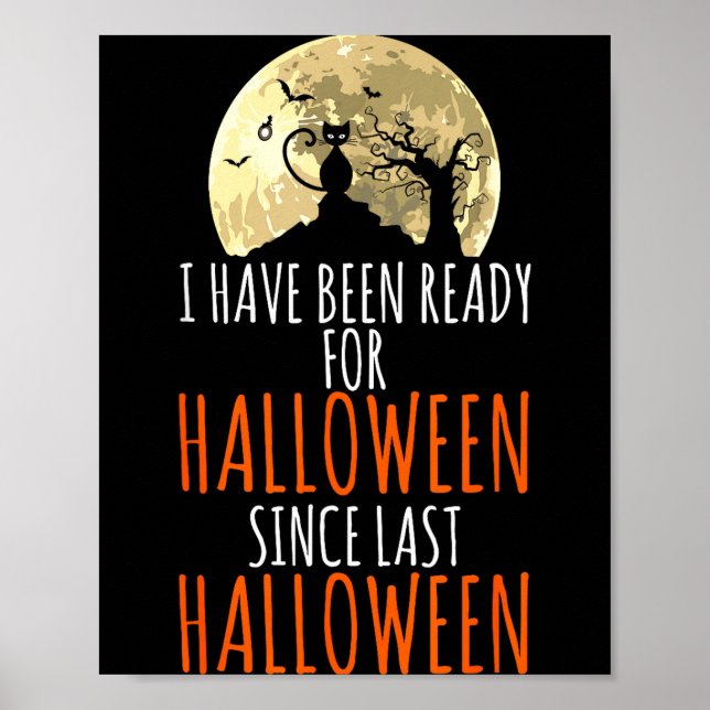 Black cat dead tree ready for halloween  poster (Front)