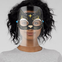 Black cat Decorative Face Shield