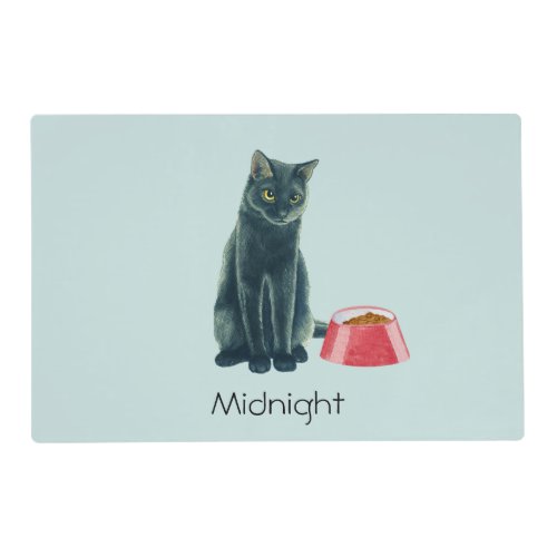 Black Cat Delight Light Blue Pet Mat 