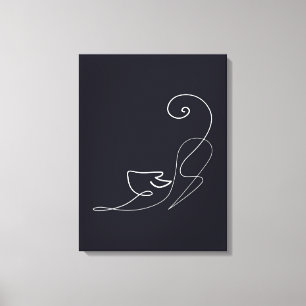 Black Cat Design Cute Cat Canvas Print