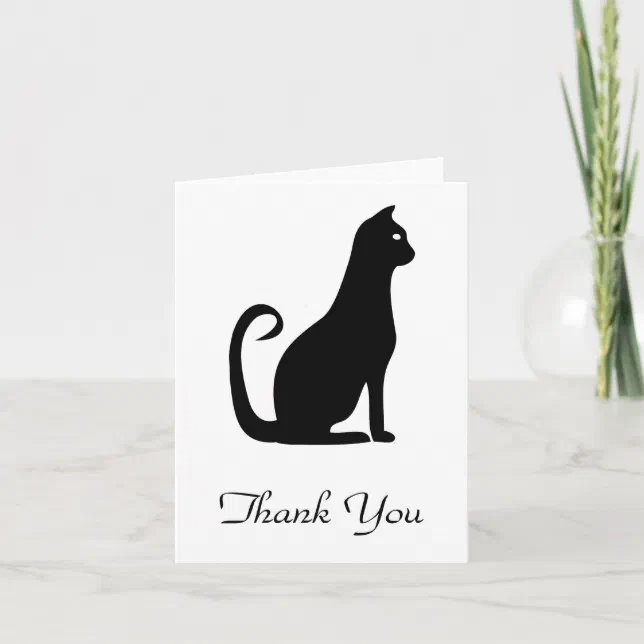 Black Cat Design Thank You Card | Zazzle