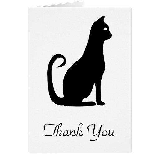 Black Cat Design Thank You Card | Zazzle