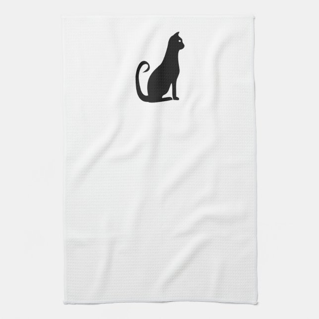 Black Cat Design Towel (Vertical)