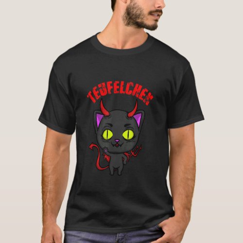 Black Cat Devil Kitten Costume Hell T_Shirt