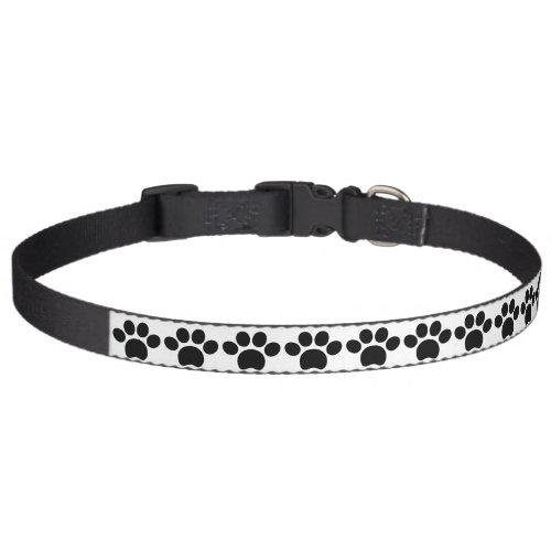 Black cat dog paw print cute  pet collar