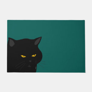 Black Cat Door Mat