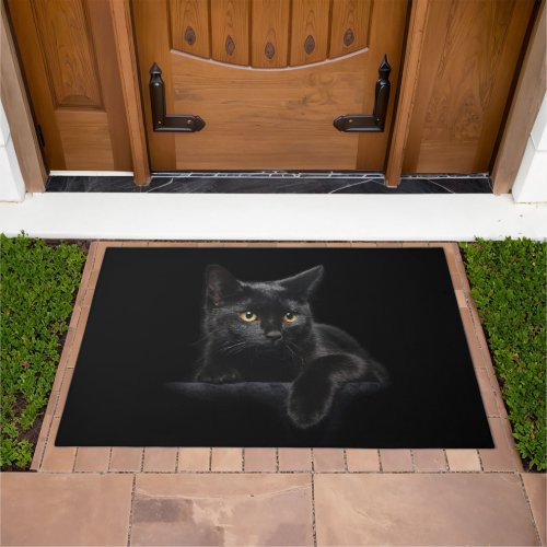 Black Cat Doormat