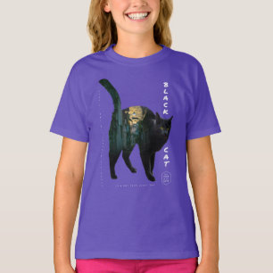 Black Cat - Double Exposure Effect  T-Shirt