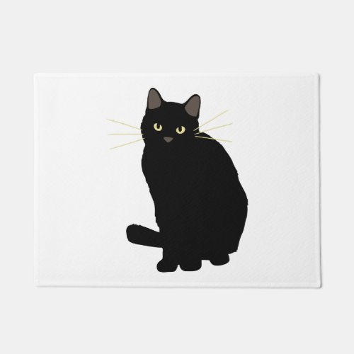 Black Cat Drawing Cute Black Cat Cat Mom Cat Lover Doormat