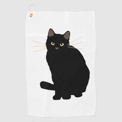 Black Cat Drawing Cute Black Cat Cat Mom Cat Lover Golf Towel