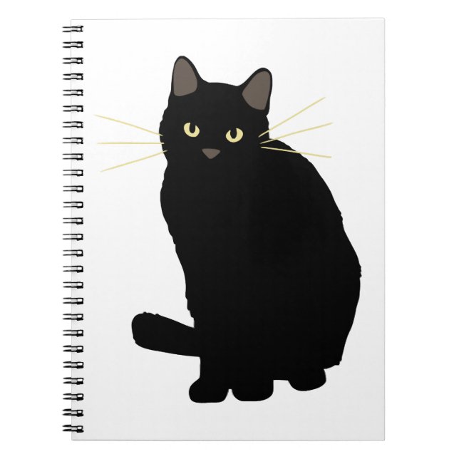 Black Cat Drawing Cute Black Cat Cat Mom Cat Lover Notebook (Front)