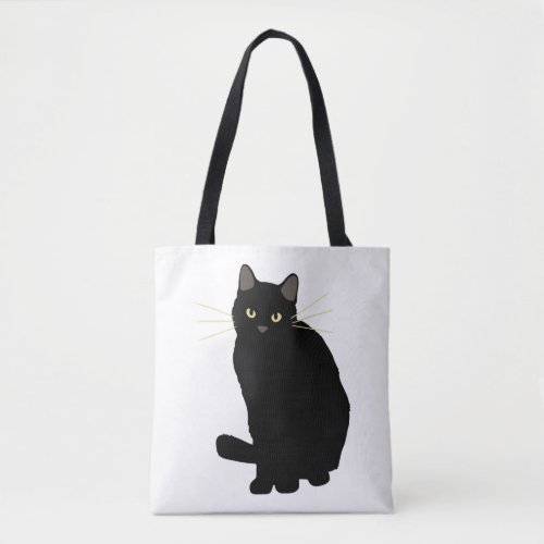Black Cat Drawing Cute Black Cat Cat Mom Cat Lover Tote Bag