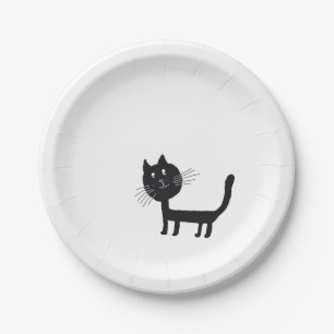 Black Cat Drawing Paper Plates