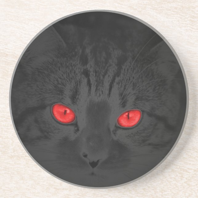 Black cat drink coaster (Front)