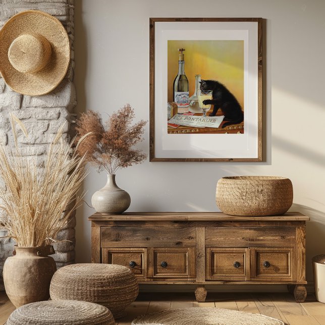 Black Cat Drinking Absinthe Poster (Creator Uploaded)