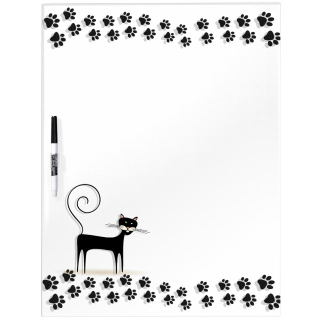 Black cat dry erase board (Front)