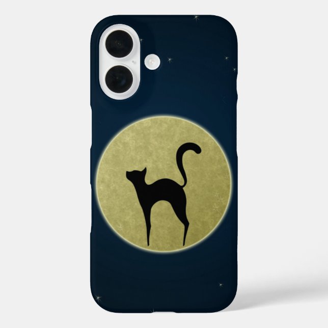 Black cat elegant silhouette and moon Case-Mate iPhone case (Back)