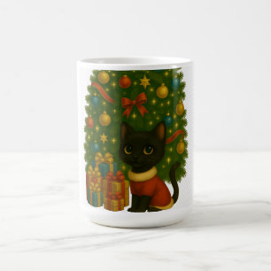 “Black Cat Emi and the Christmas Tree” Color Morph Mug