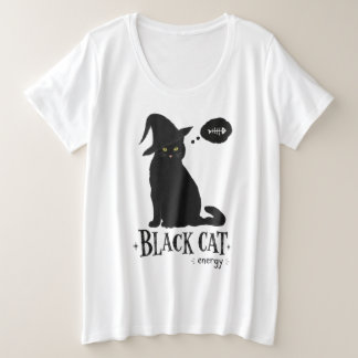 Black Cat Energy Plus Size T-Shirt