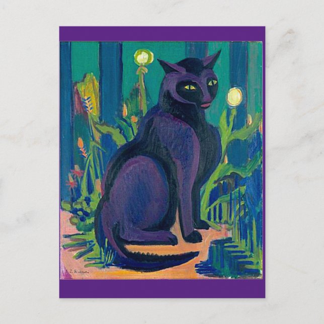 Black Cat,Ernst Ludwig Kirchner,Fine Art Postcard (Front)