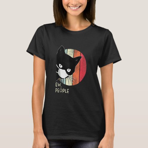 Black Cat Ew People Graphic Dark Color T_Shirt