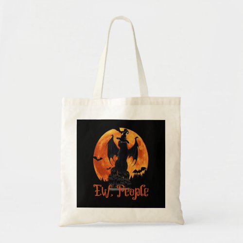 Black Cat Ew People Halloween Moon Tote Bag