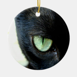 Black Cat Eye Ceramic Ornament