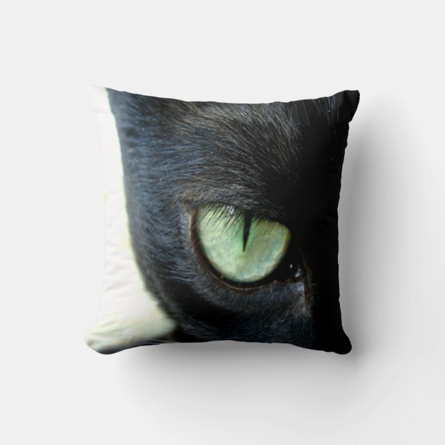Black Cat Eye Throw Pillow (Front)