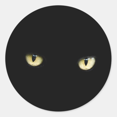 Black Cat Eyes  Cat Eye Macro Classic Round Sticker