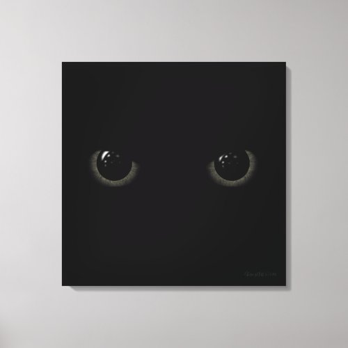 Black Cat Eyes  Cheries Art Copyrighted Canvas Print
