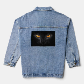 Black Cat Eyes Denim Jacket