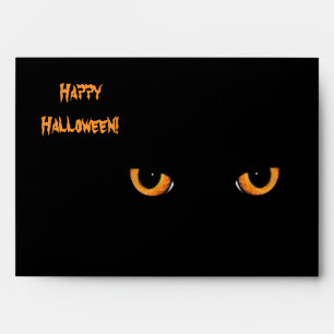 Black Cat Eyes Halloween Party Envelopes