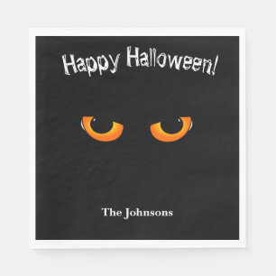 Black Cat Eyes Halloween Party Napkins