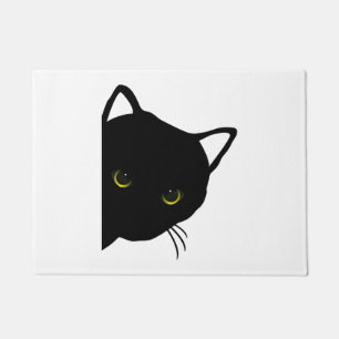 black cat eyes left doormat