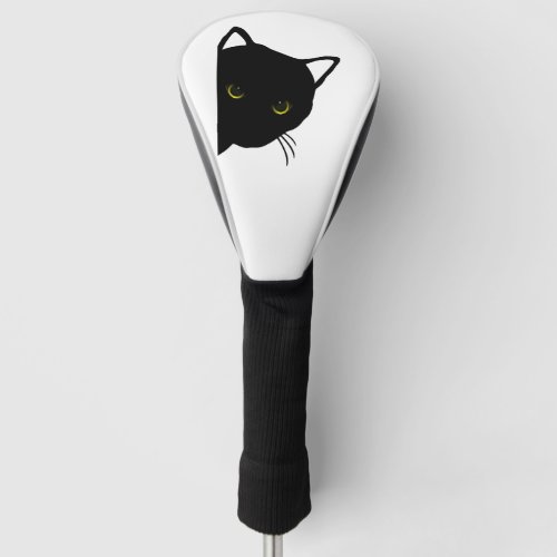 black cat eyes left golf head cover