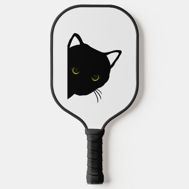 black cat eyes left pickleball paddle (Front)