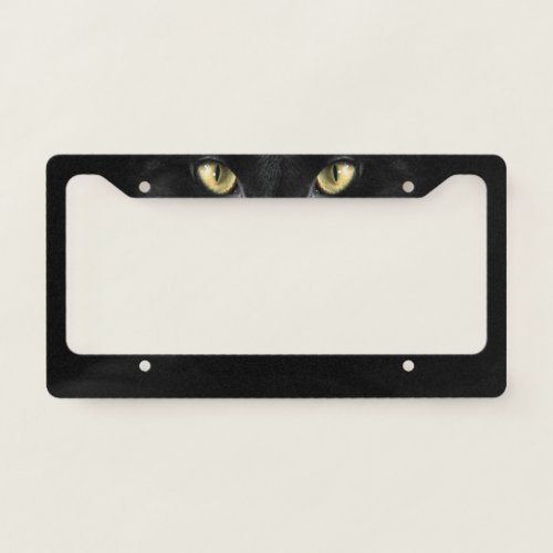 Black Cat Eyes License Plate Frame