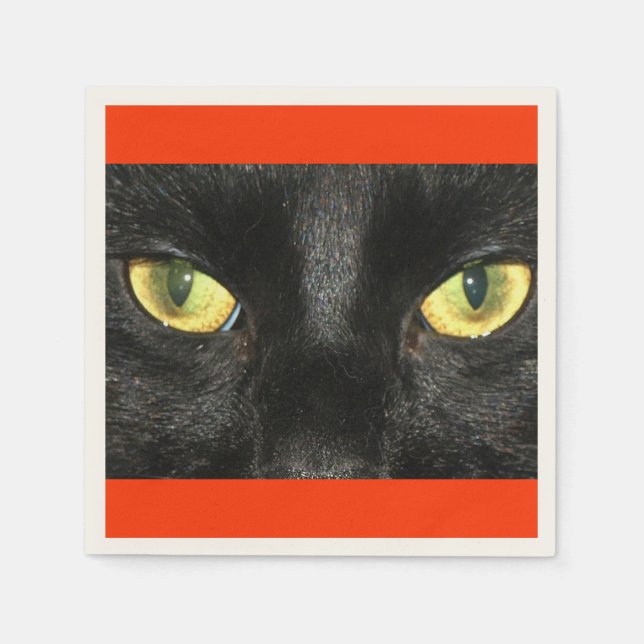Black Cat Eyes Napkins (Front)