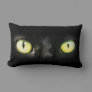 Black Cat Eyes Spooky Halloween Lumbar Pillow