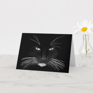 Black Cat Face Birthday Card