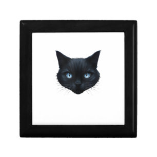 Black Cat Face Blue Eyes Graphic Tee Cat Men Women Gift Box
