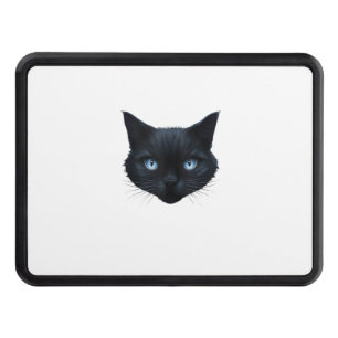Black Cat Face Blue Eyes Graphic Tee Cat Men Women Hitch Cover