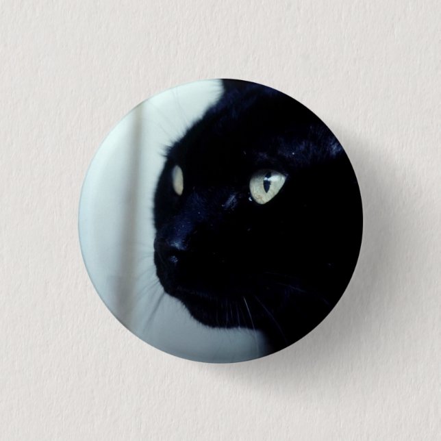 Black Cat Face Button (Front)