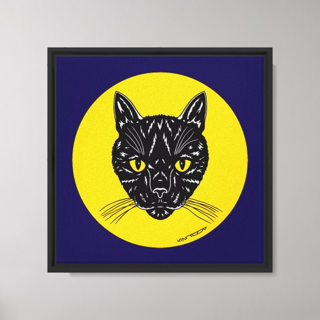 Black Cat Face Canvas Print (Front)