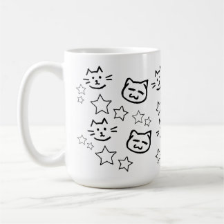 Black Cat Face Coffee Mug