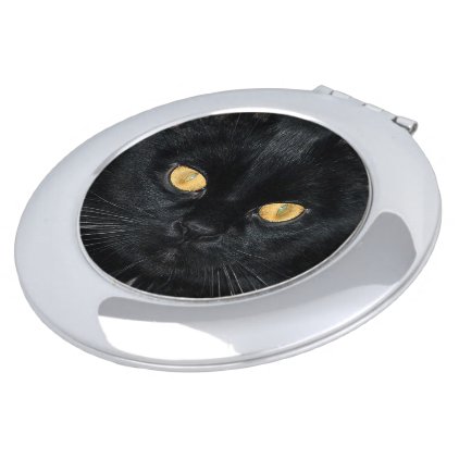 Black Cat Face Compact Mirror