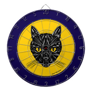 Black Cat Face Dart Board